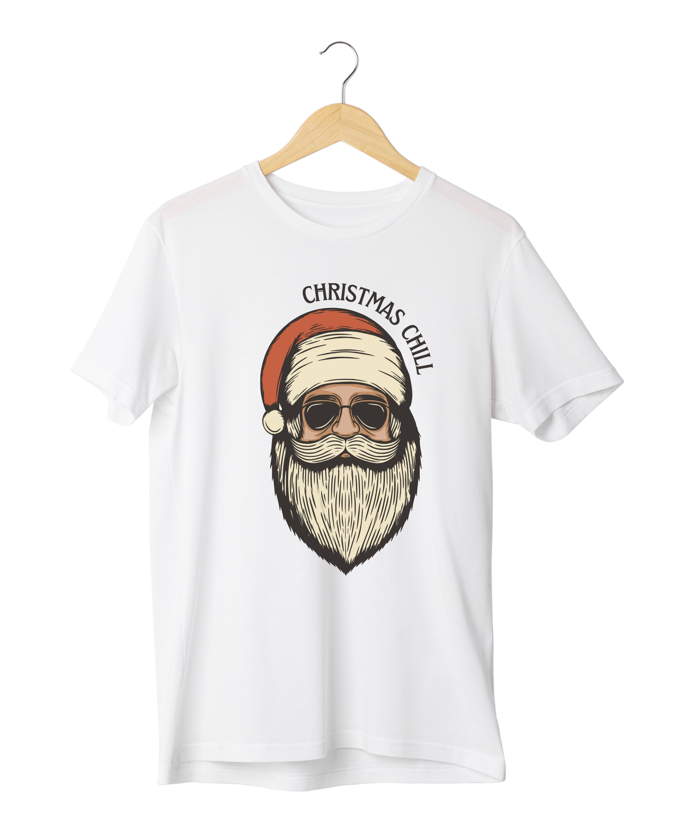 Christmas Chill Tshirt Design Reactive Dyed T-Shirt Black | 100% Cotton