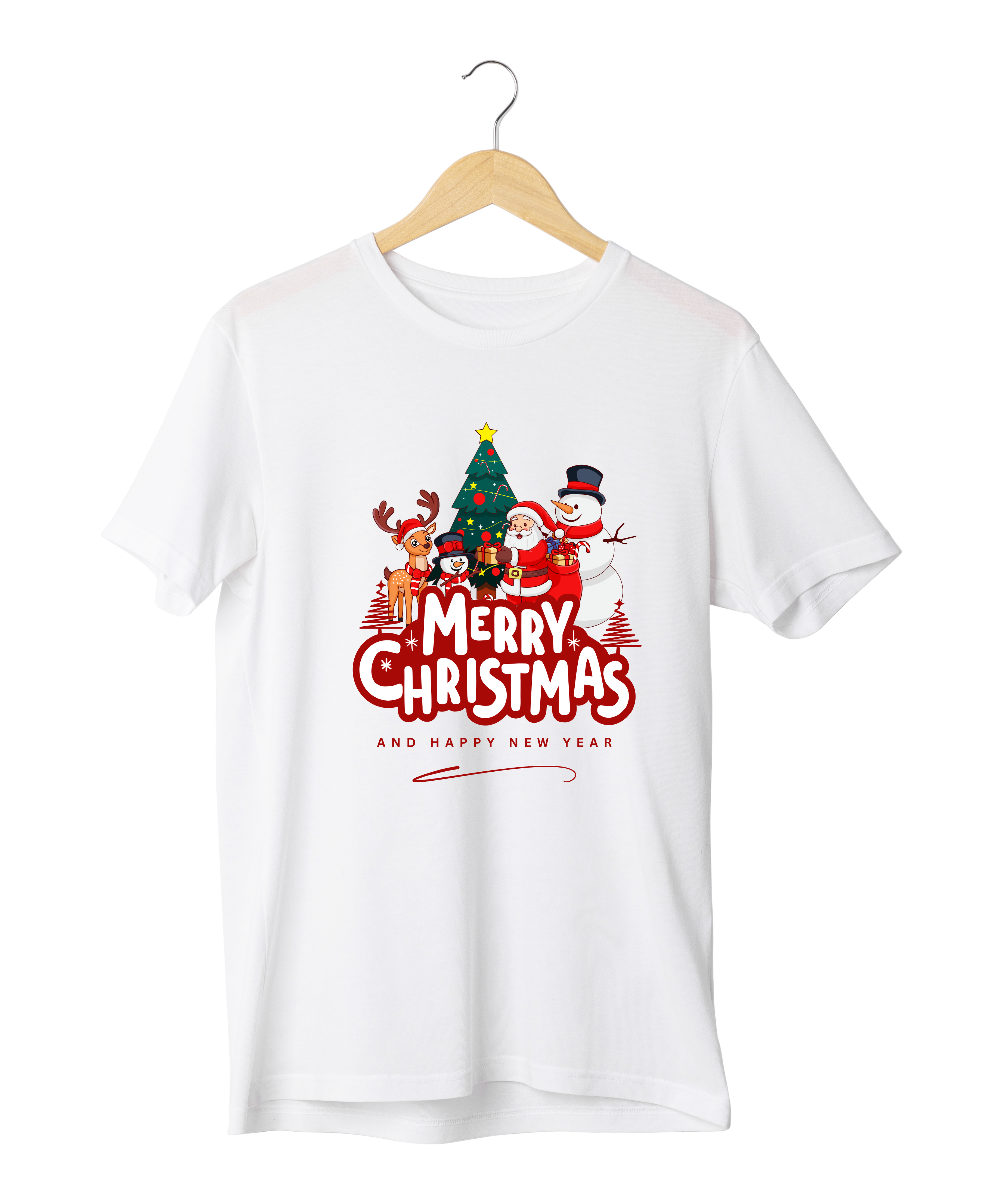 Christmas Design Reactive Dyed T-Shirt | 100% Cotton | XS–6XL