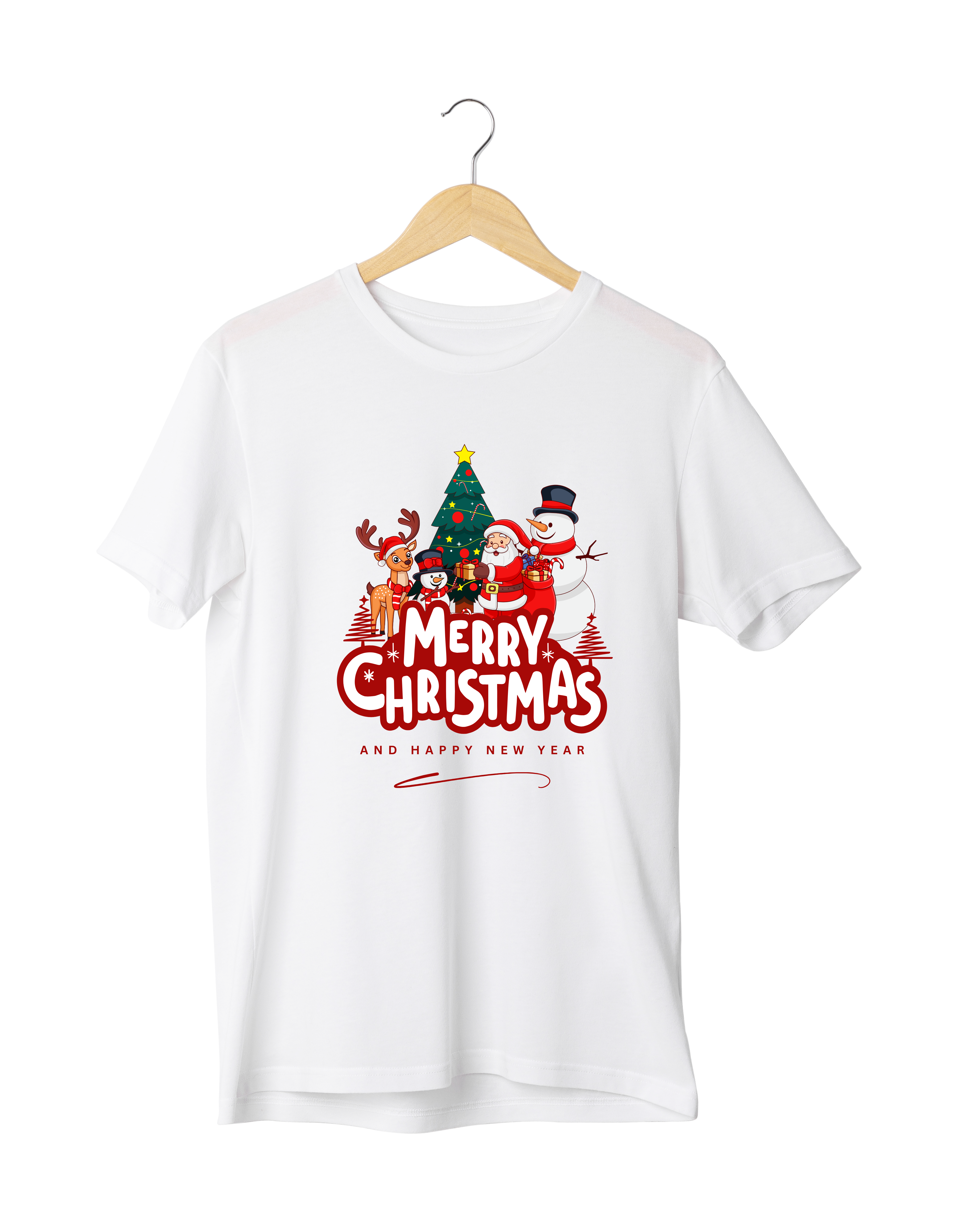 Christmas Design Reactive Dyed T-Shirt | 100% Cotton | XS–6XL