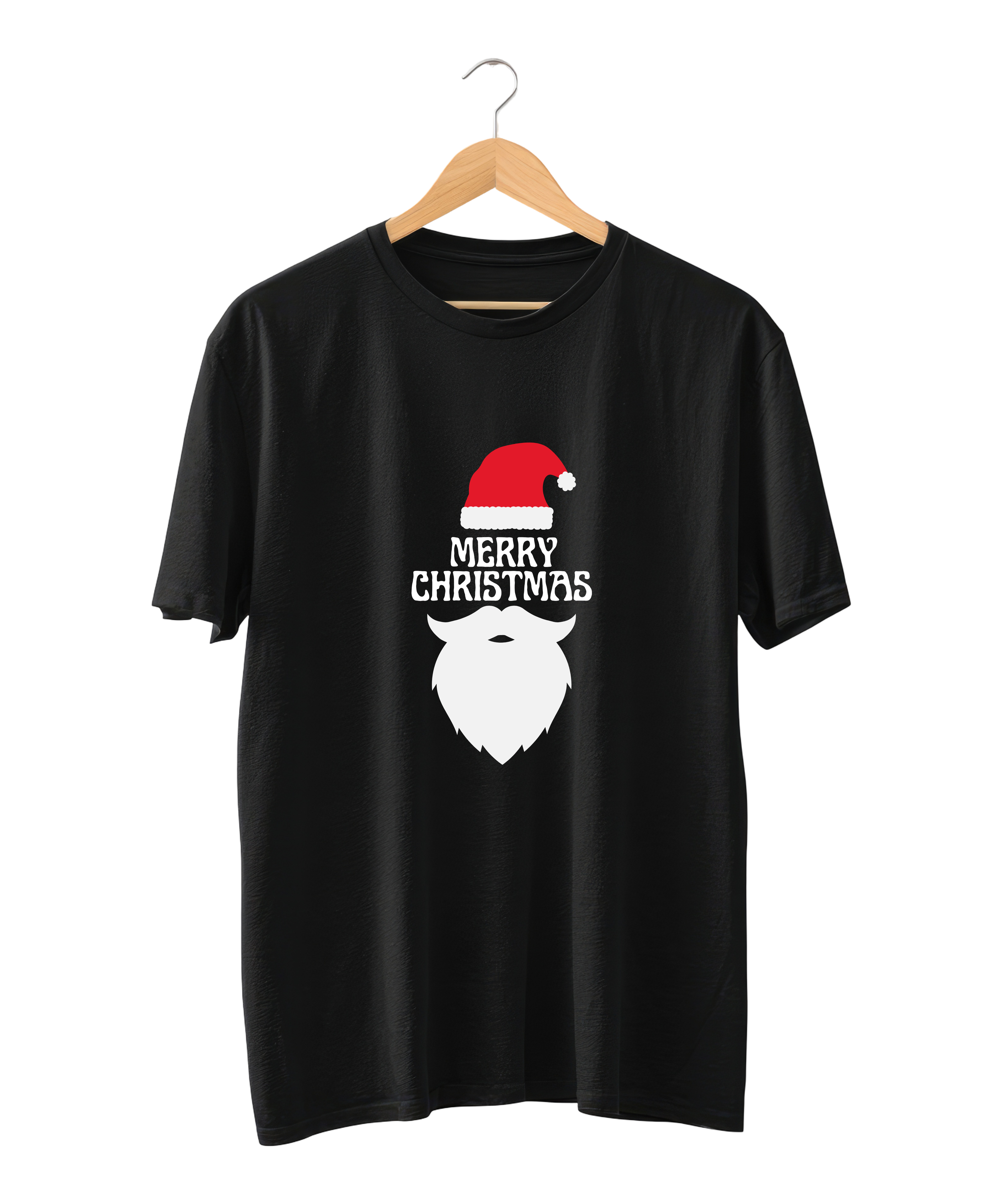Merry Christmas Black Design Reactive Dyed T-Shirt | 100% Cotton |