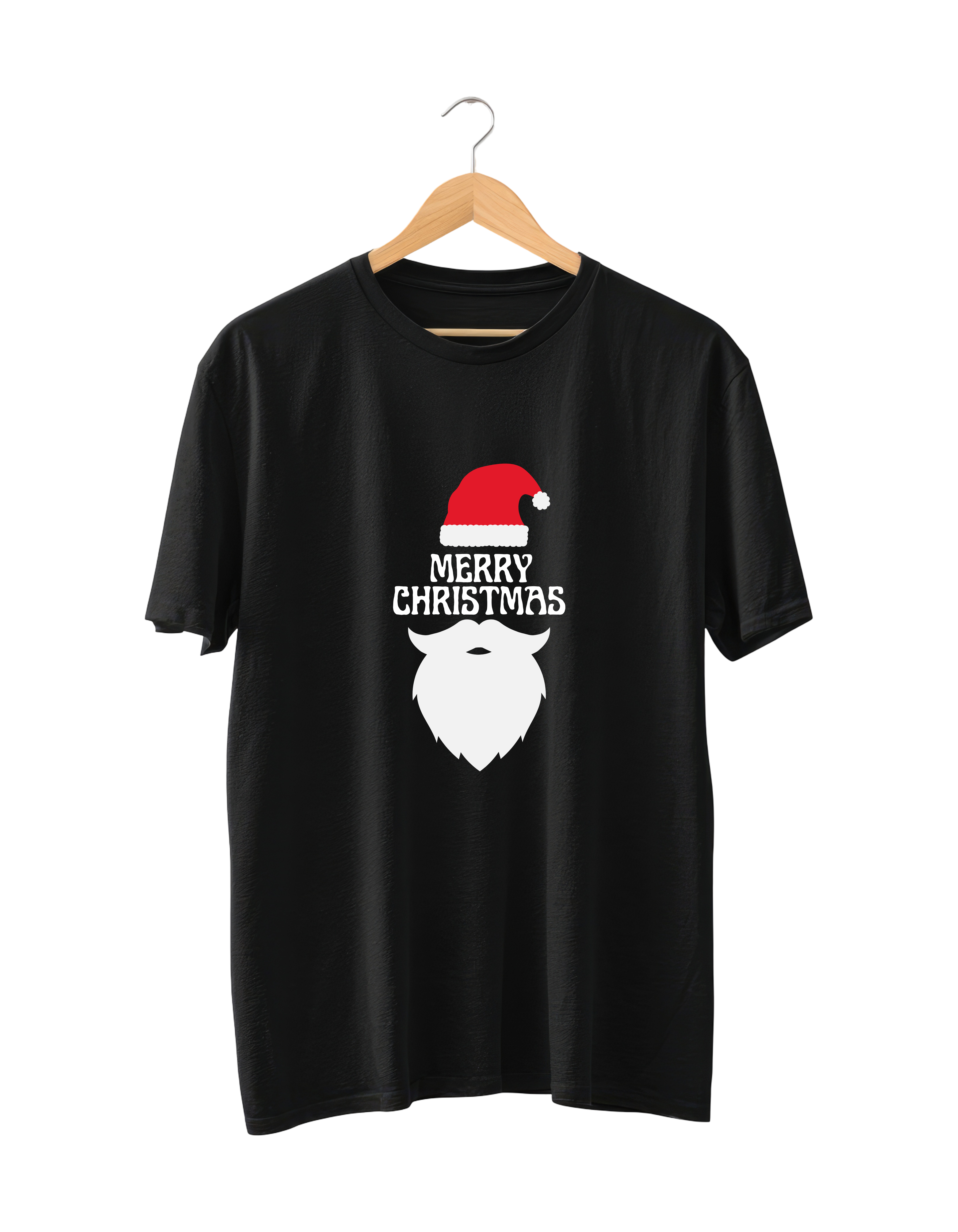 Merry Christmas Black Design Reactive Dyed T-Shirt | 100% Cotton |