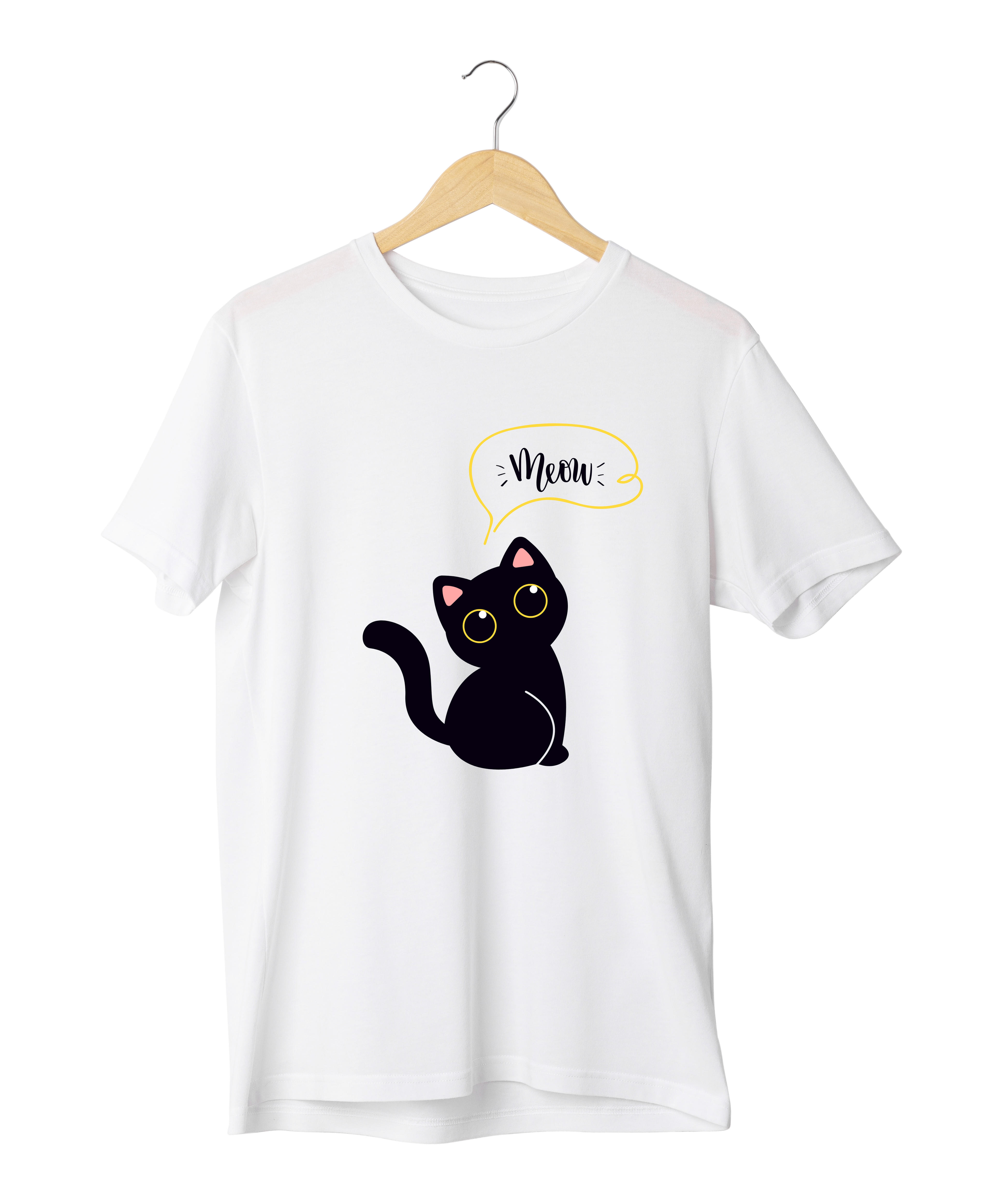 Cat Meow Design Reactive Dyed T-Shirt | 100% Cotton
