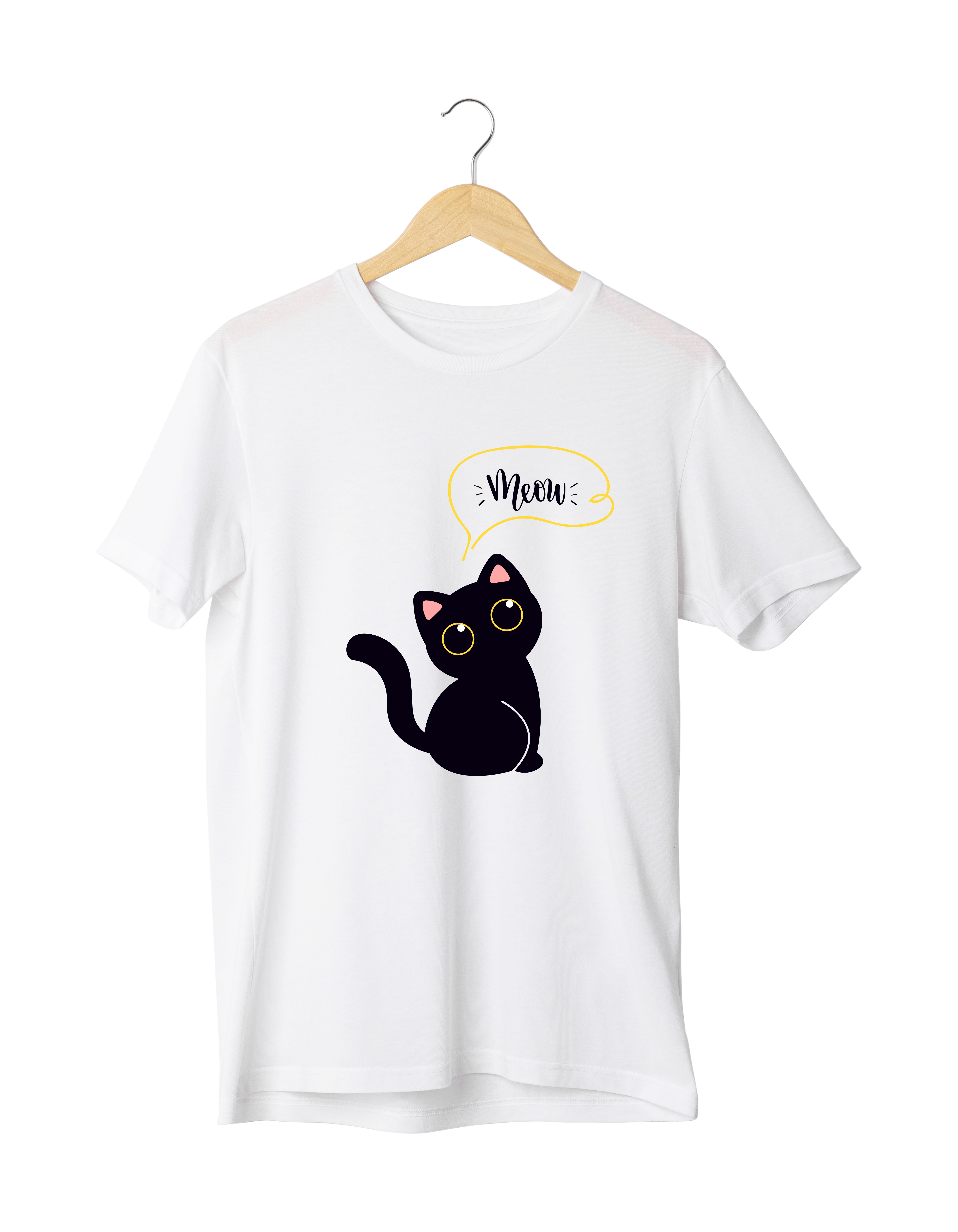 Cat Meow Design Reactive Dyed T-Shirt | 100% Cotton