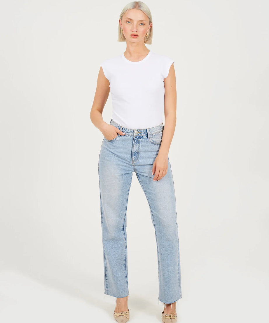 SHORT SLEEVE BASIC BODYSUIT, WHITE