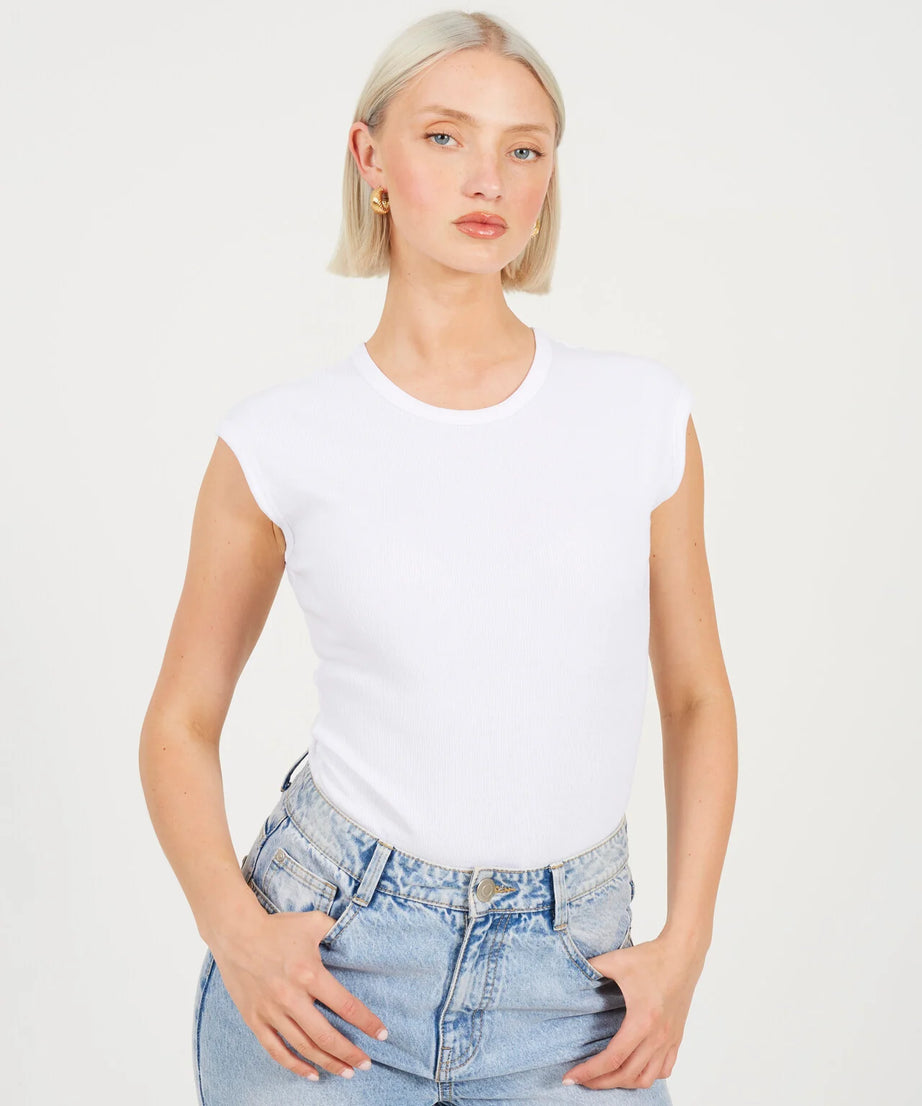 SHORT SLEEVE BASIC BODYSUIT, WHITE