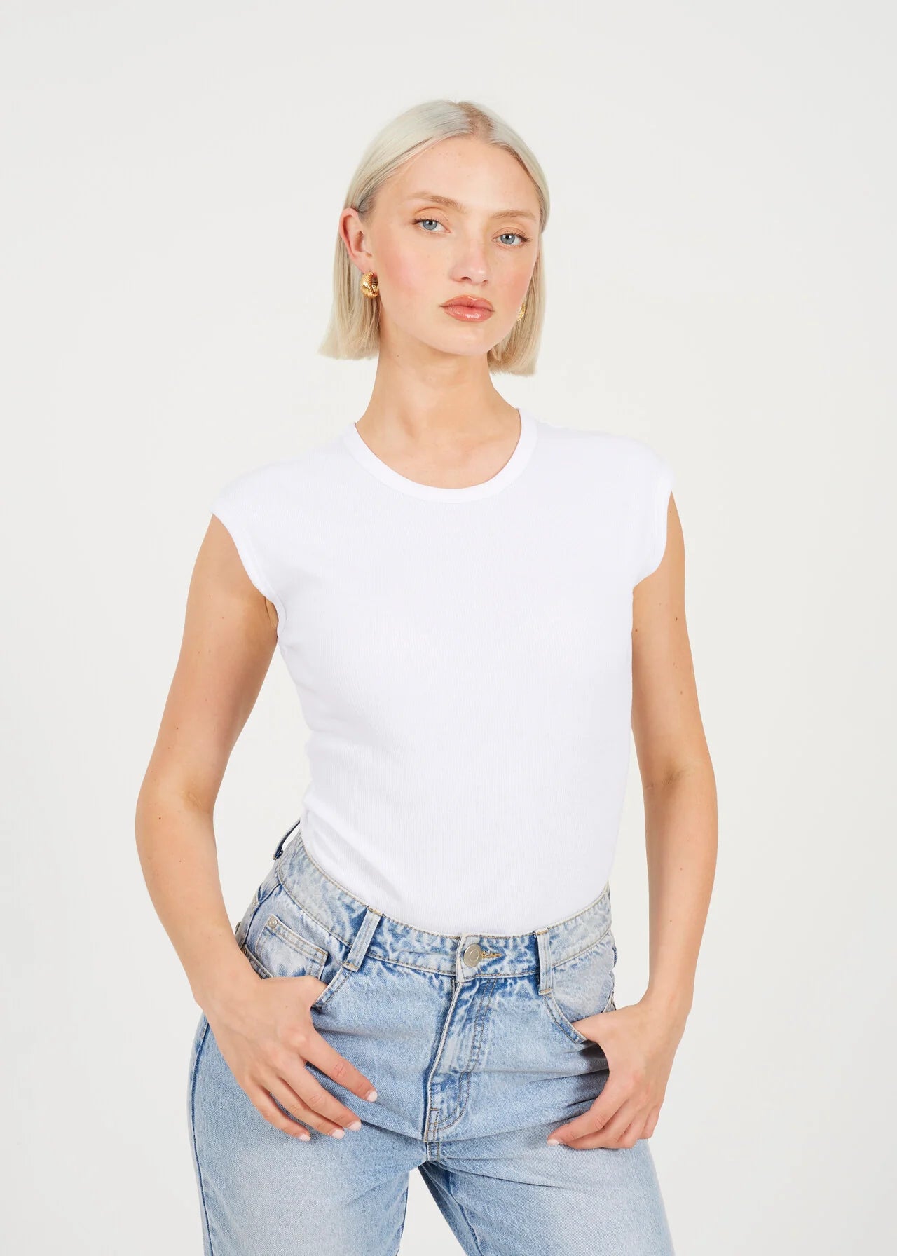 SHORT SLEEVE BASIC BODYSUIT, WHITE