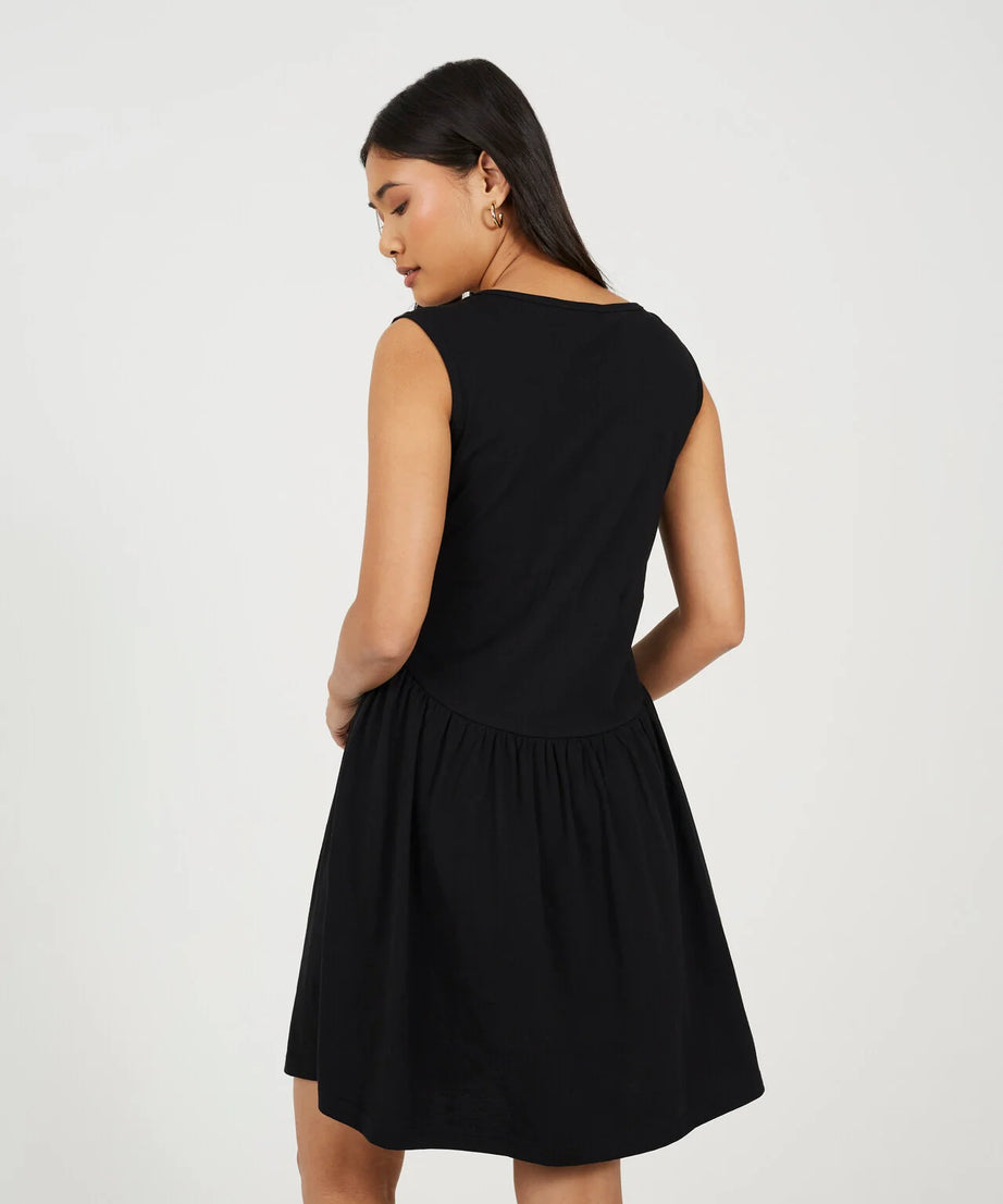 JERSEY SCOOP NECK MINI DRESS