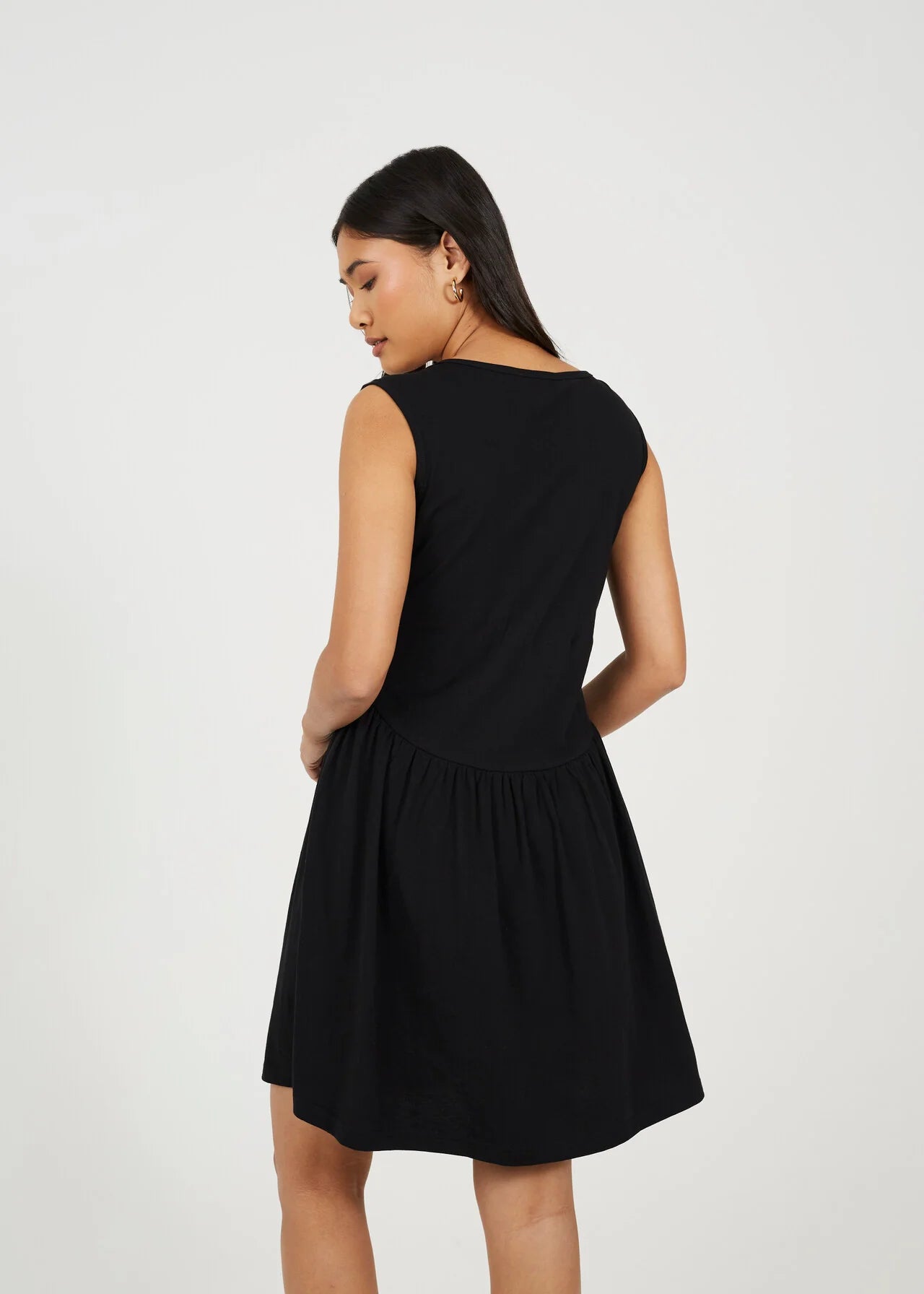 JERSEY SCOOP NECK MINI DRESS