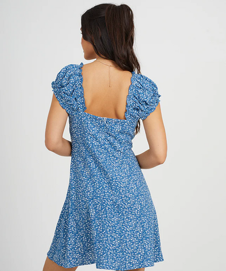 Brave Soul Tie Front Floral Mini Dress – Blue/White | Women’s Dress