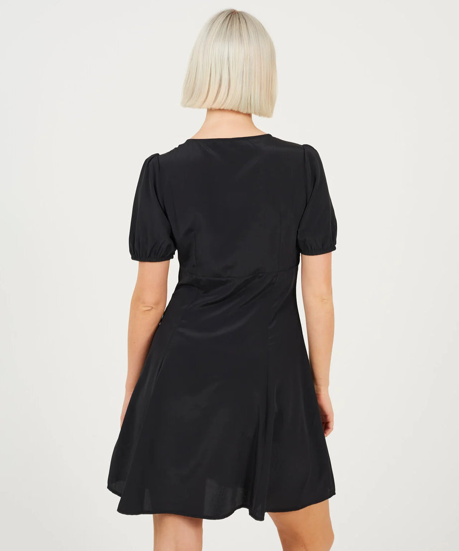 V-NECK SHORT SLEEVE MINI DRESS