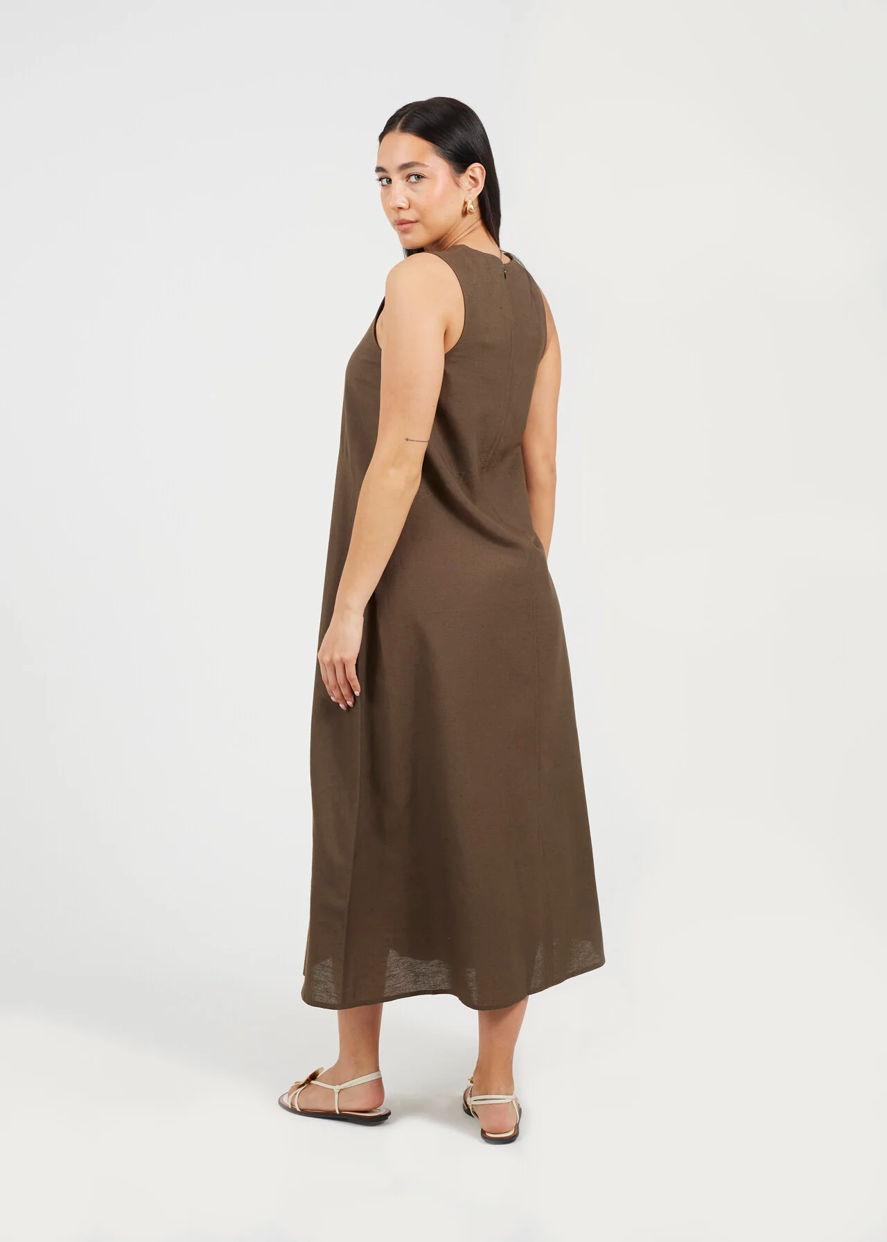 Brave Soul Panelled Crew Neck Maxi Dress – Truffle | Women’s Dress