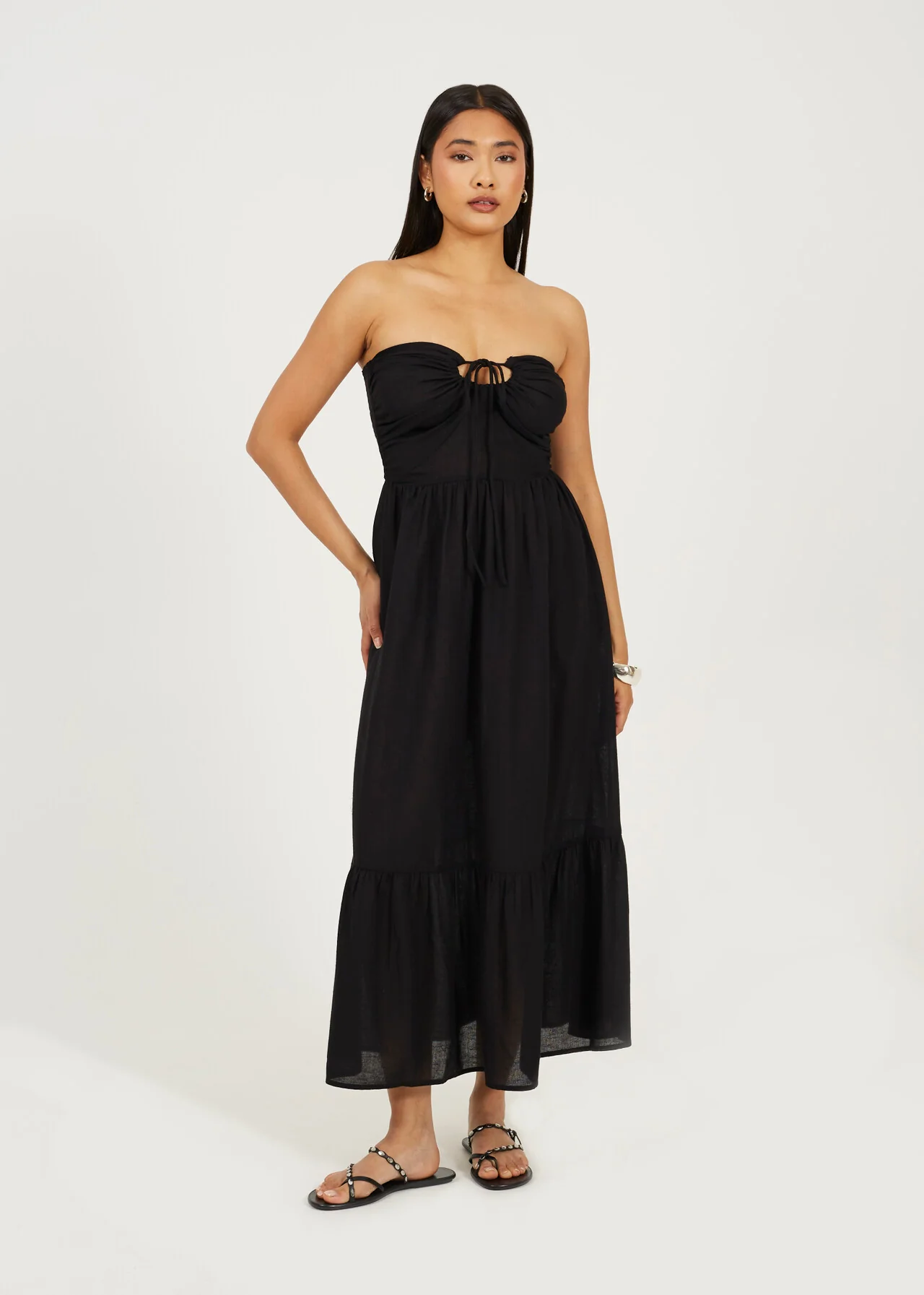 Brave Soul Tiered Halterneck Multiway Midi Dress – Black | XS–XL