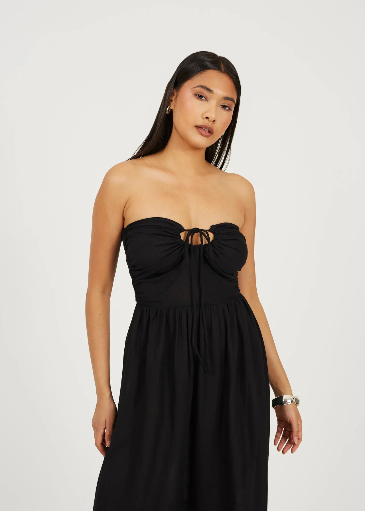Brave Soul Tiered Halterneck Multiway Midi Dress – Black | XS–XL