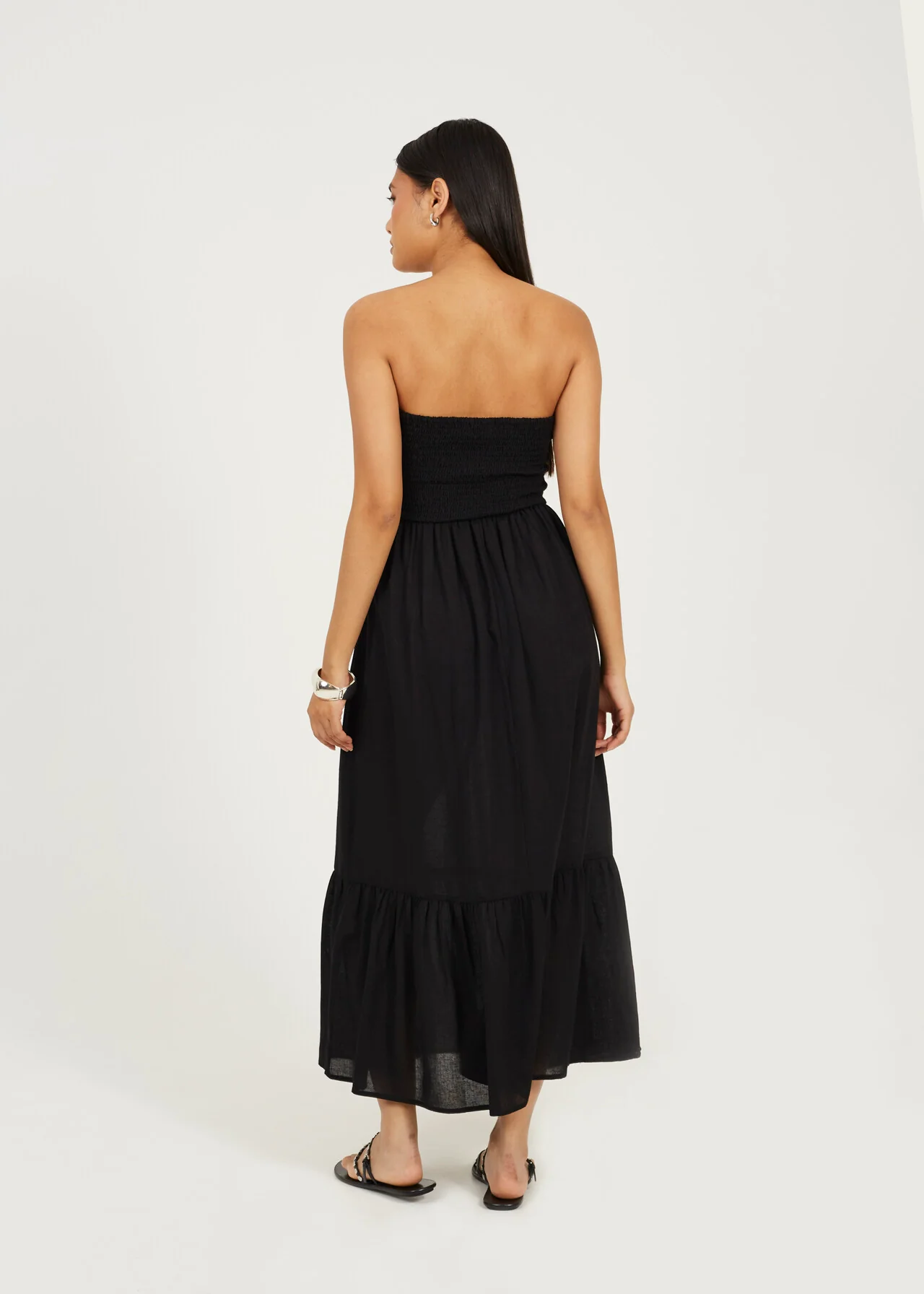 Brave Soul Tiered Halterneck Multiway Midi Dress – Black | XS–XL