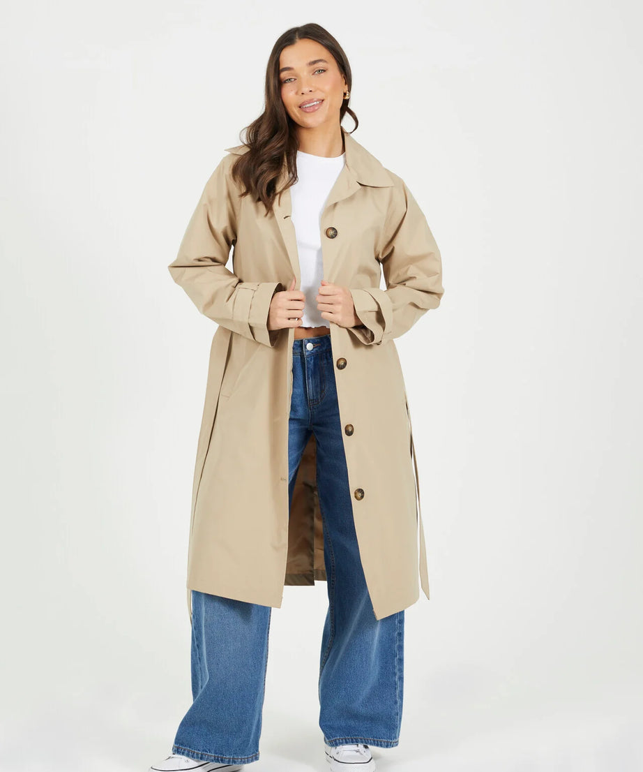 SINGLE BREASTED CLASSIC LONG LENGTH MAC, STONE