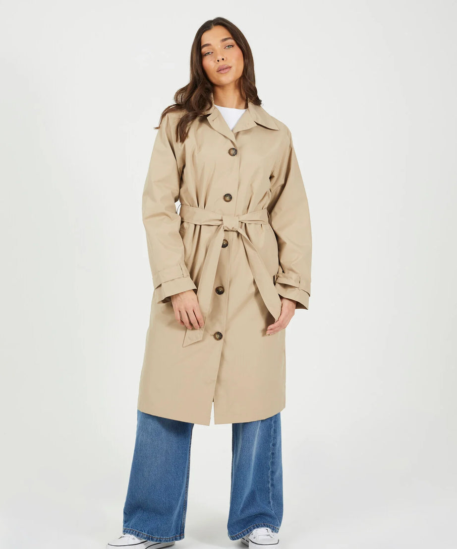 SINGLE BREASTED CLASSIC LONG LENGTH MAC, STONE