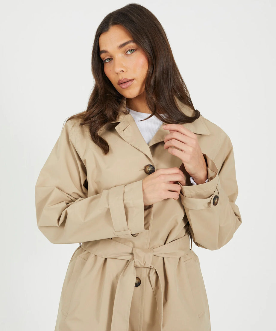 SINGLE BREASTED CLASSIC LONG LENGTH MAC, STONE