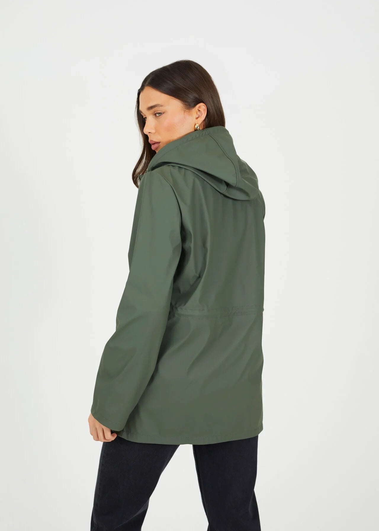 HOODED RAIN MAC, KHAKI