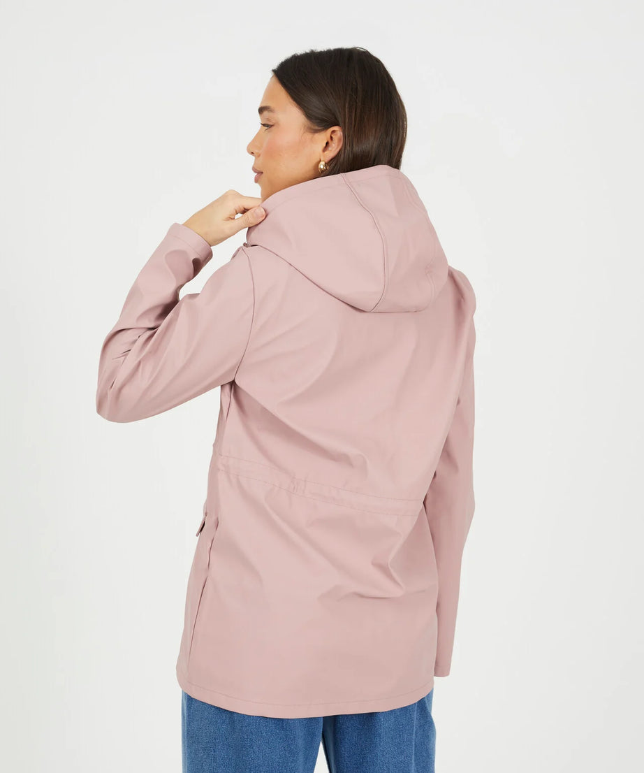 HOODED RAIN MAC, BLUSH PINK