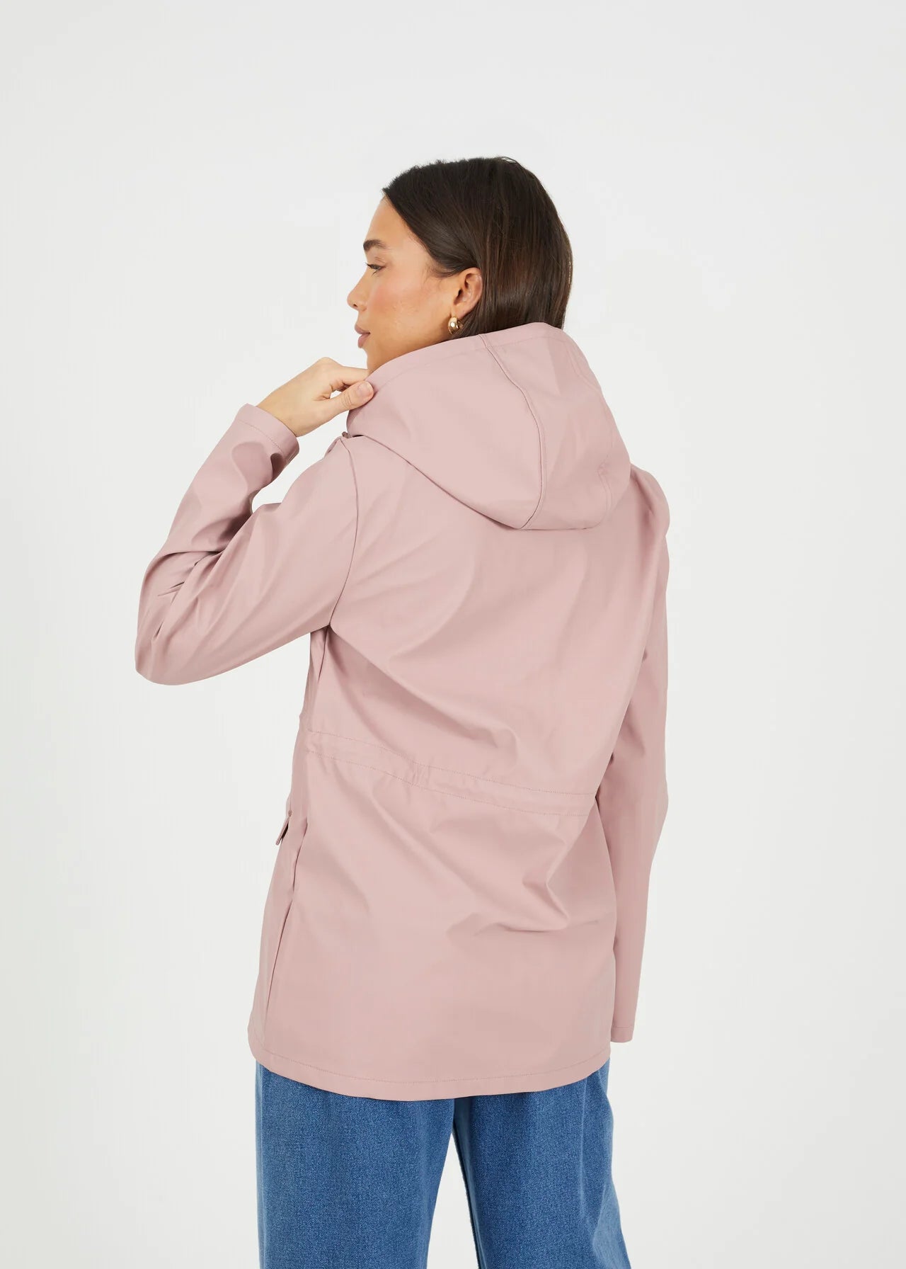 HOODED RAIN MAC, BLUSH PINK