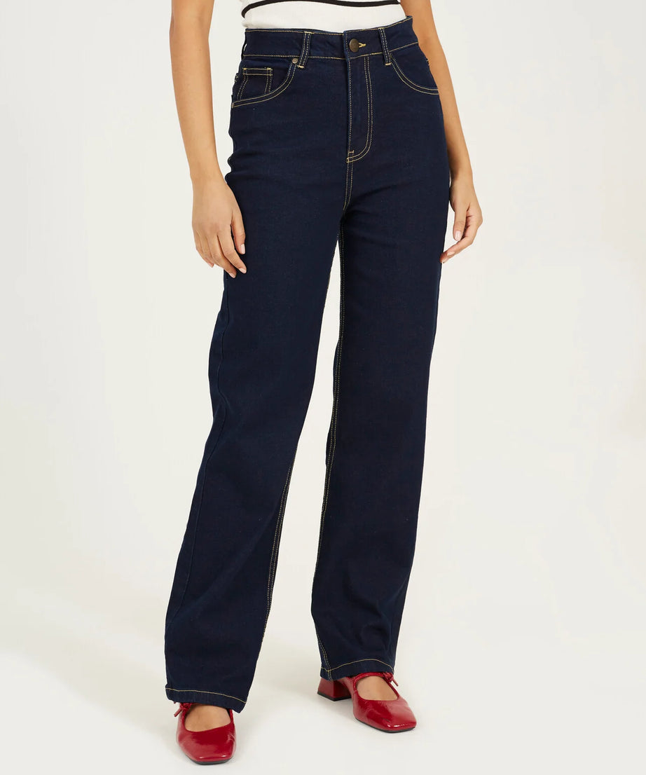 HIGH WAISTED STRAIGHT LEG JEANS