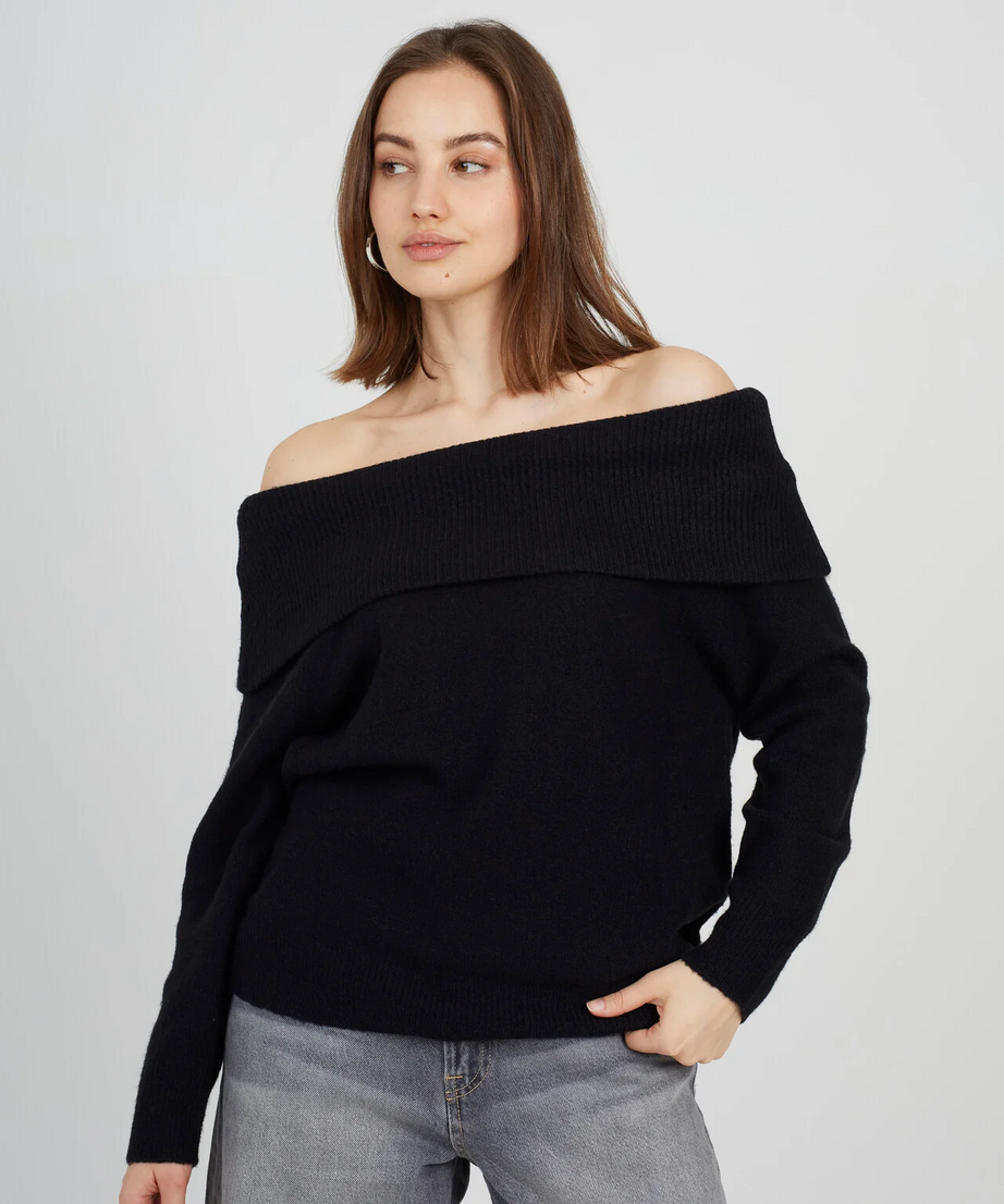 Brave Soul Bardot Jumper Women’s Off-Shoulder Knit