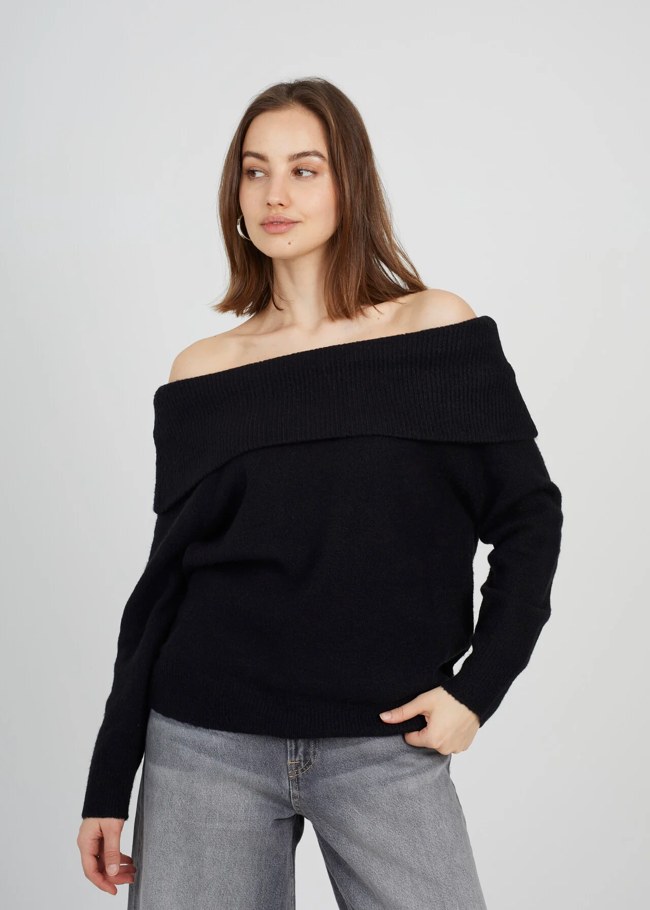 Brave Soul Bardot Jumper Women’s Off-Shoulder Knit