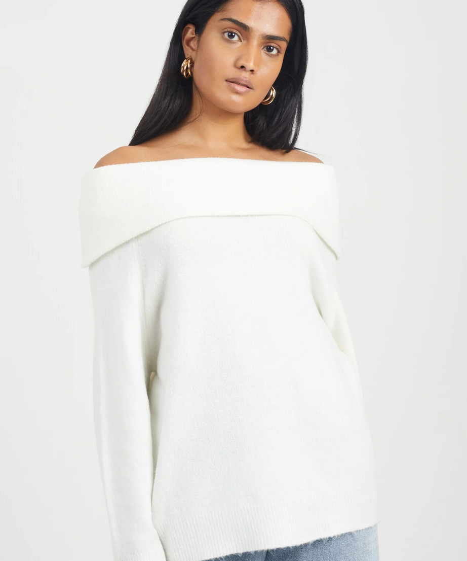 Brave Soul Bardot Jumper Women’s Off-Shoulder Knit