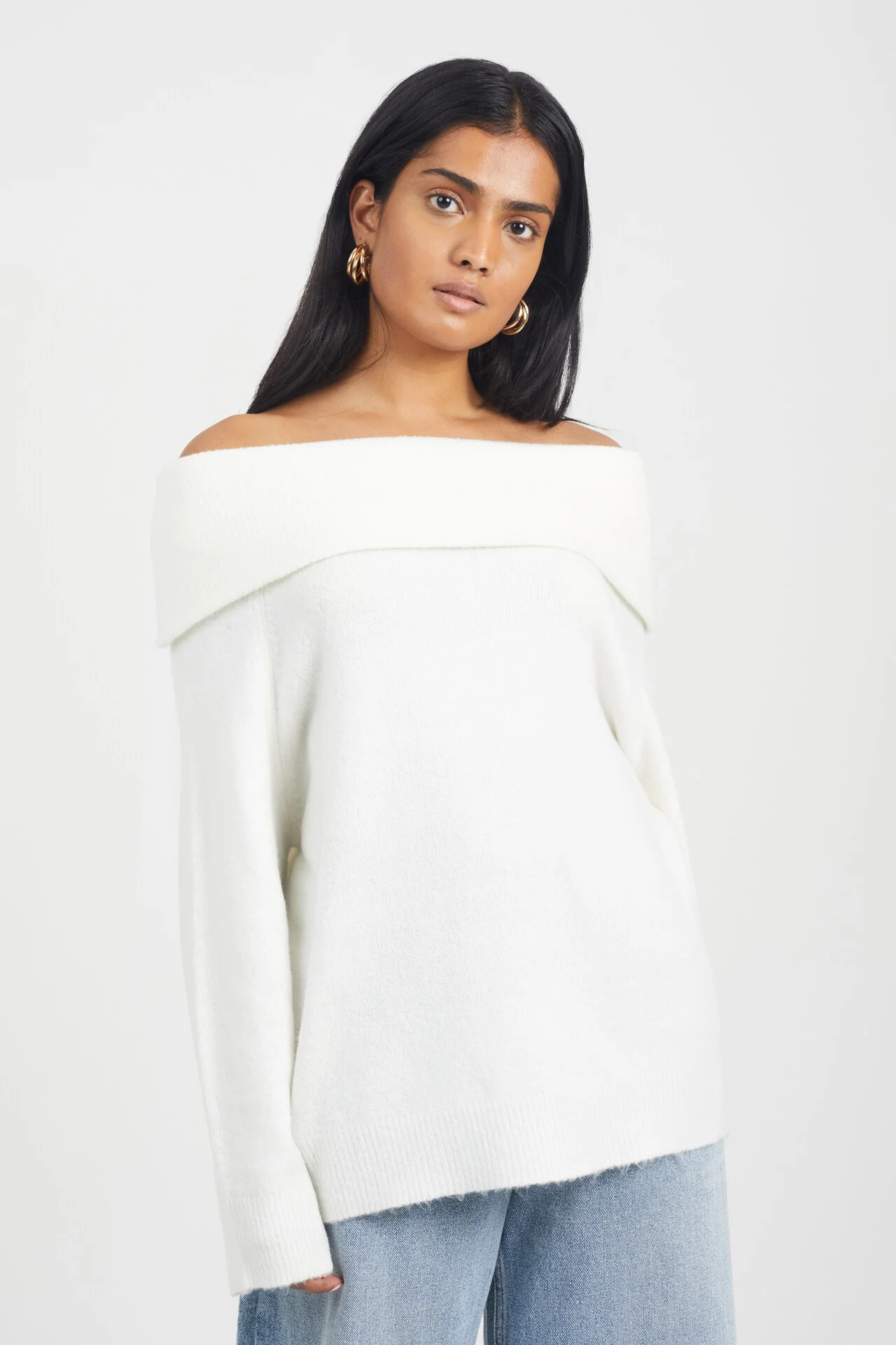 Brave Soul Bardot Jumper Women’s Off-Shoulder Knit