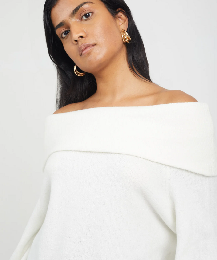 Brave Soul Bardot Jumper Women’s Off-Shoulder Knit