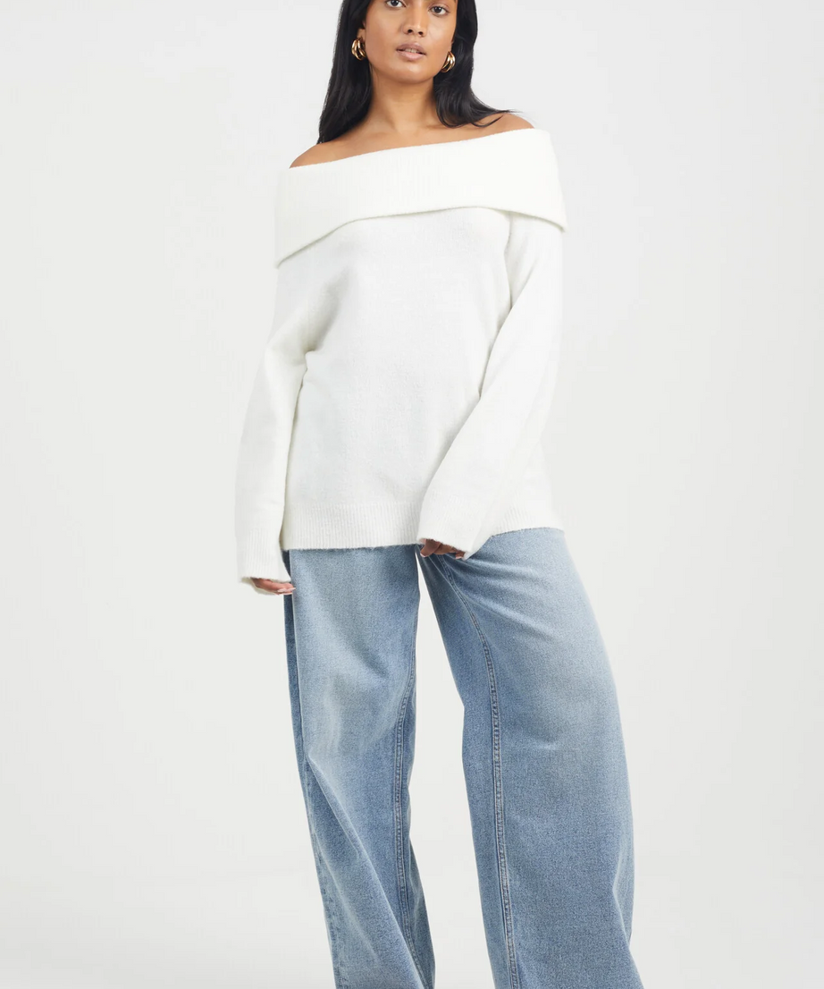 Brave Soul Bardot Jumper Women’s Off-Shoulder Knit