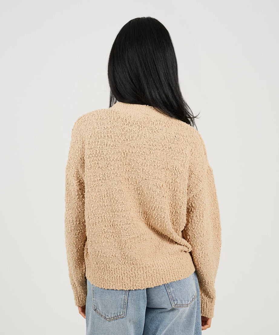 POPCORN YARN TEXTURED CARDIGAN, BEIGE