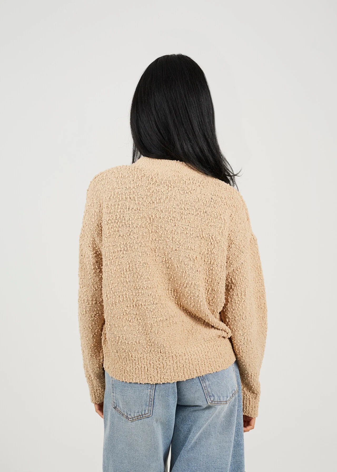 POPCORN YARN TEXTURED CARDIGAN, BEIGE