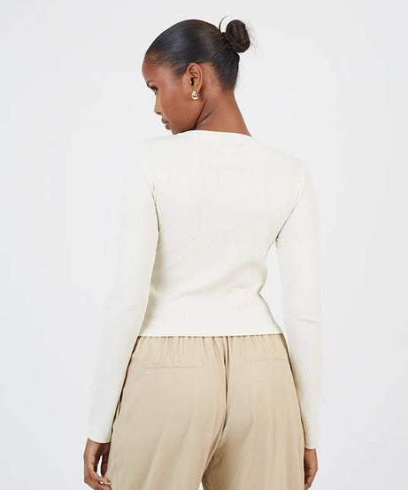 RIBBED LONG SLEEVE TOP