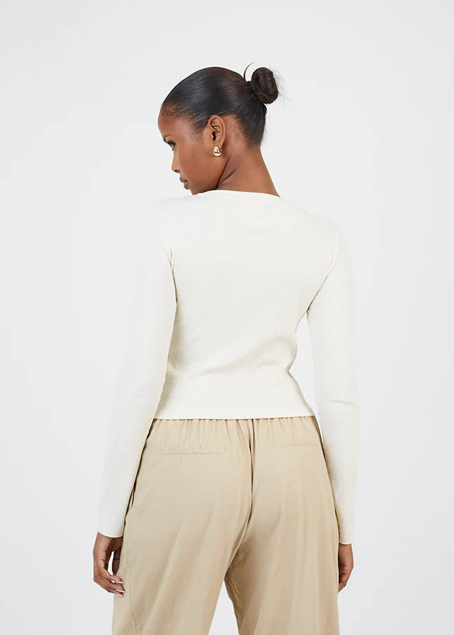 RIBBED LONG SLEEVE TOP