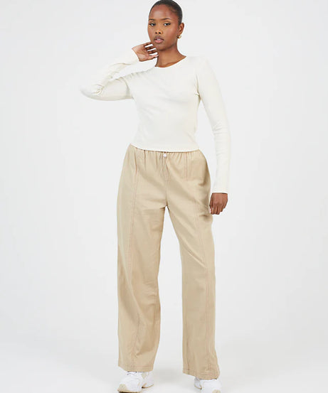 RIBBED LONG SLEEVE TOP