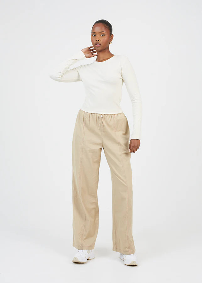 RIBBED LONG SLEEVE TOP