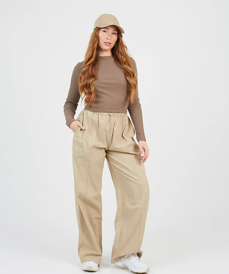 RIBBED LONG SLEEVE TOP