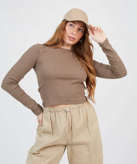 RIBBED LONG SLEEVE TOP