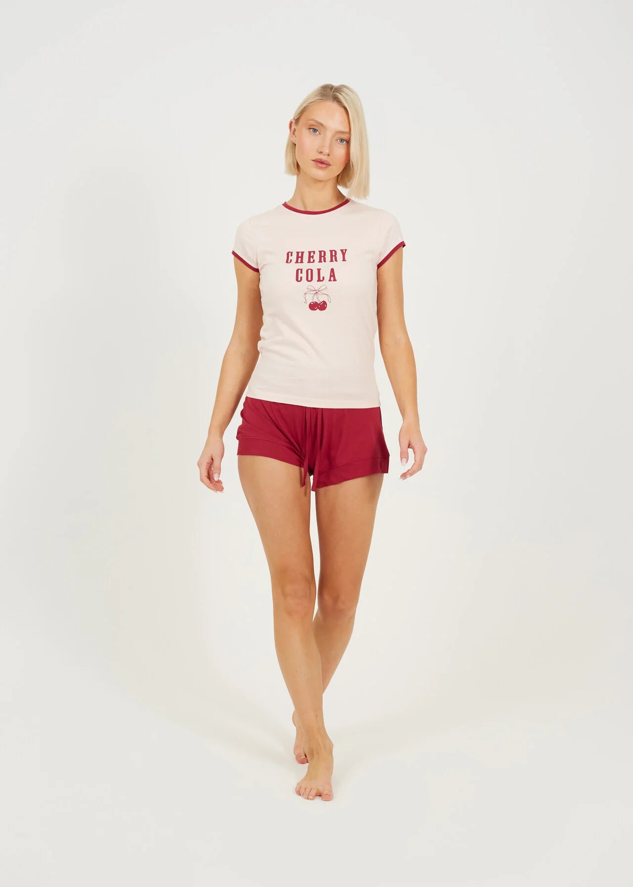 CHERRY COLA SHORT SLEEVE PRINTED PYJAMA SET