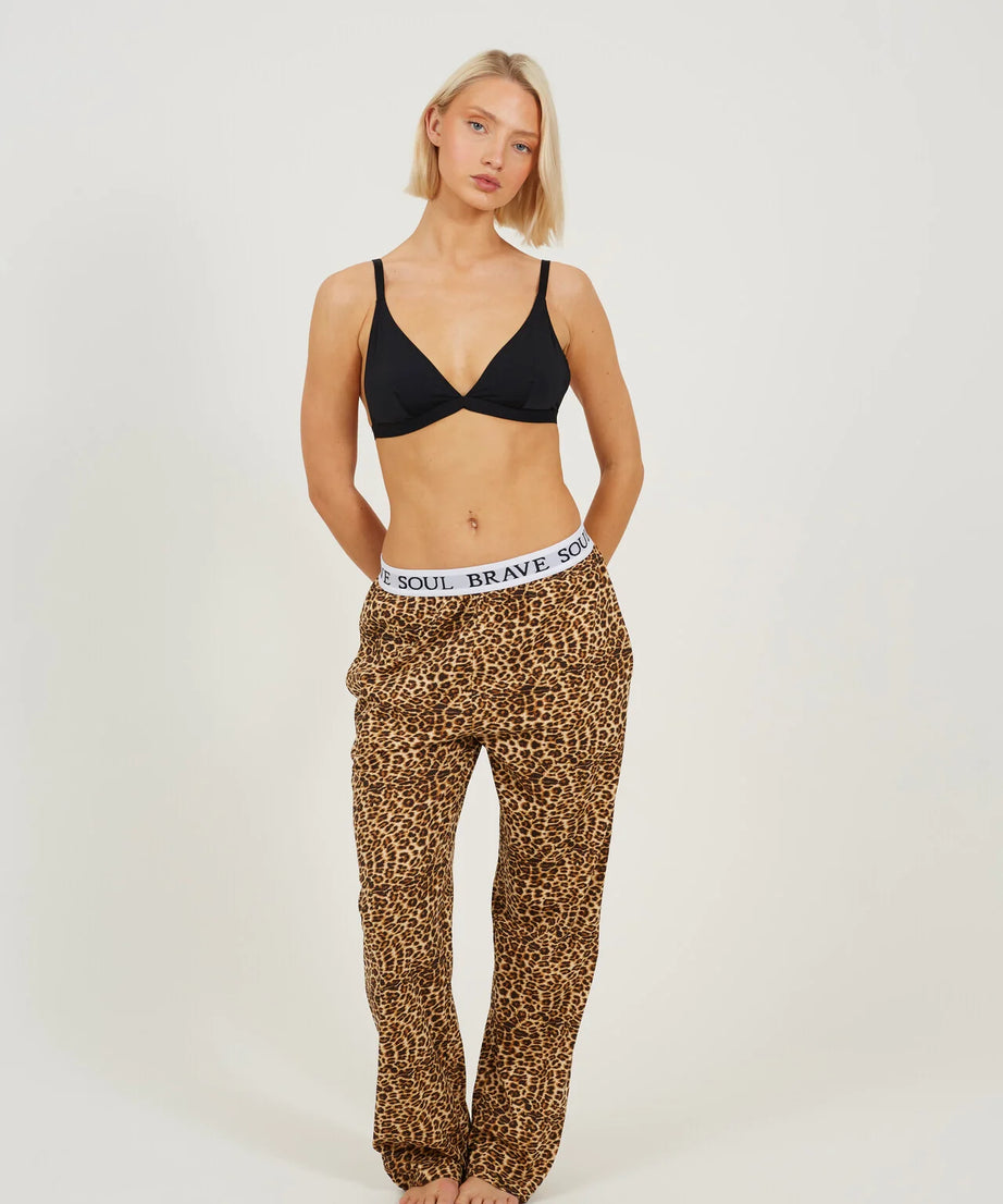 2 PACK WIDE LEG BRANDED WAIST PJYAMA BOTTOMS