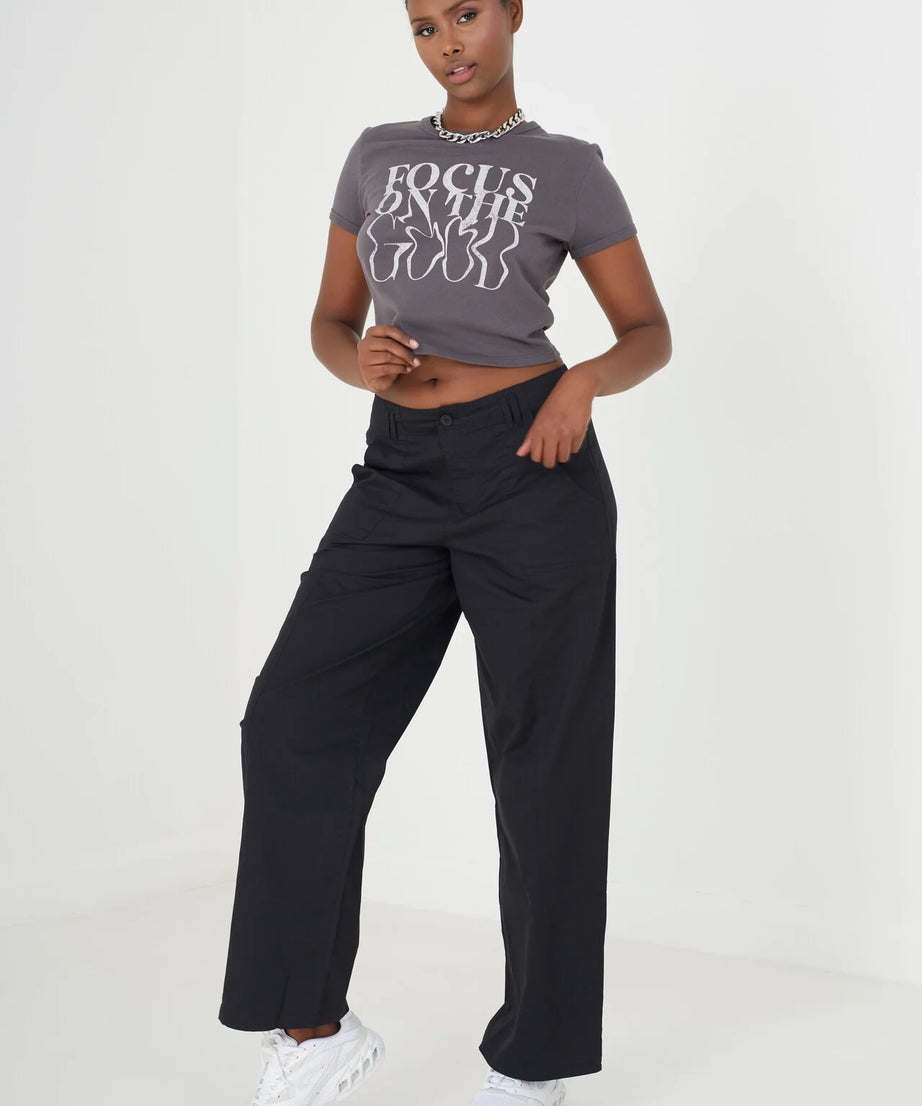 BLACK UILITY CARGO TROUSER