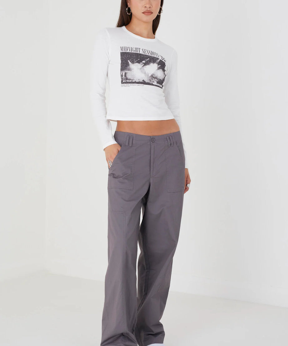 CHARCOAL UTILITY STYLE CARGO TROUSER