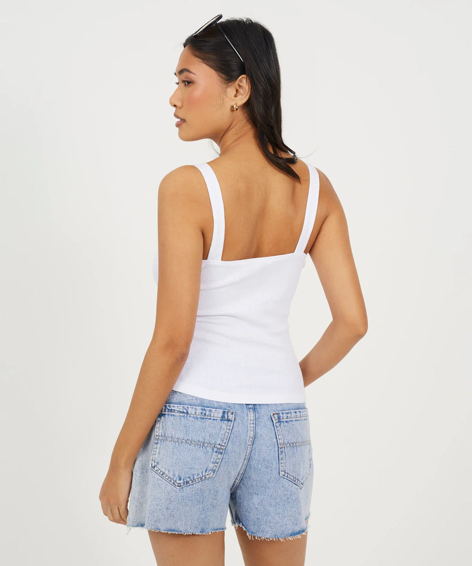 RIBBED BUTTON DOWN VEST, BLACK AND WHITE