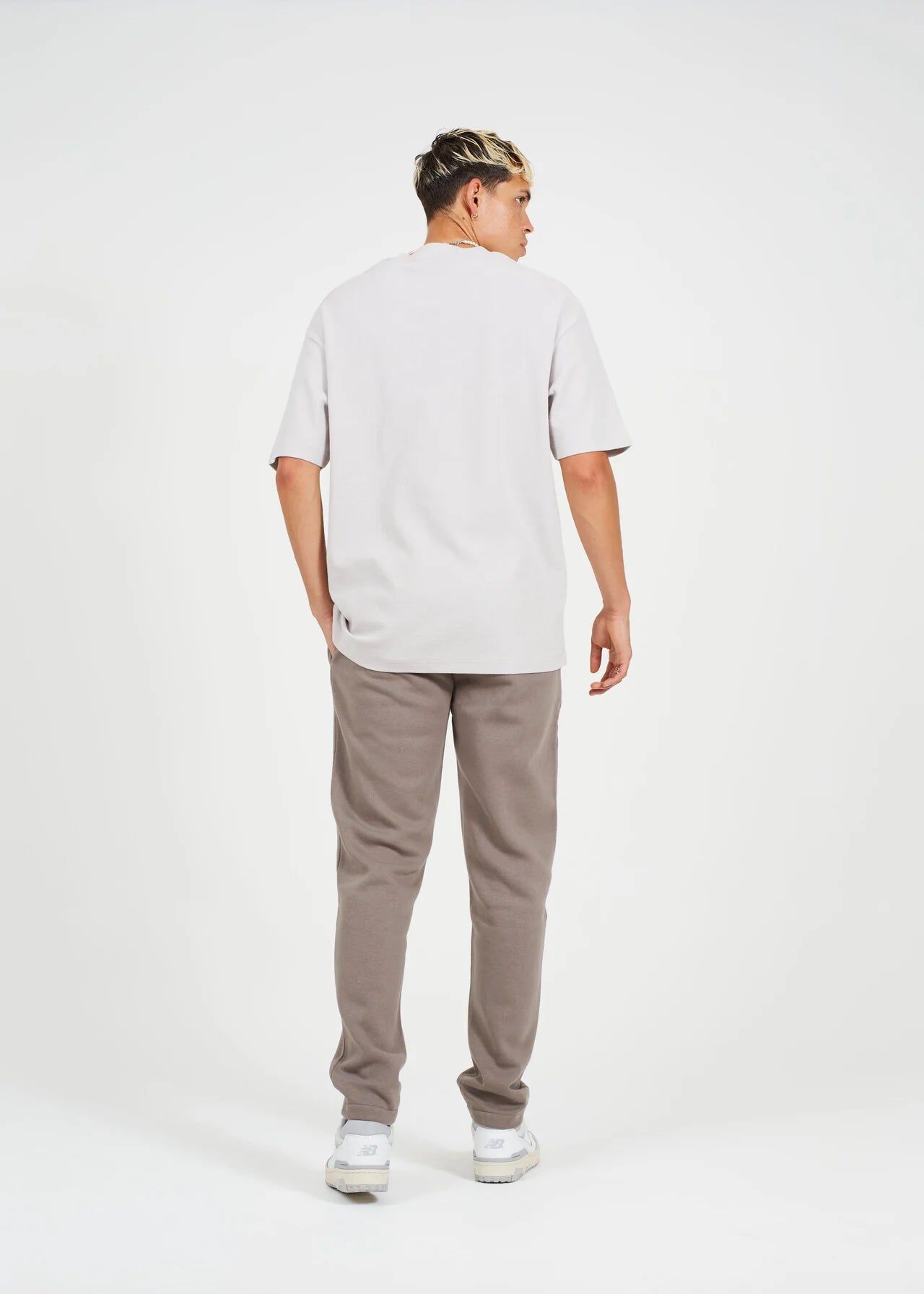 STRAIGHT LEG OPEN CUFF JOGGER, TAUPE