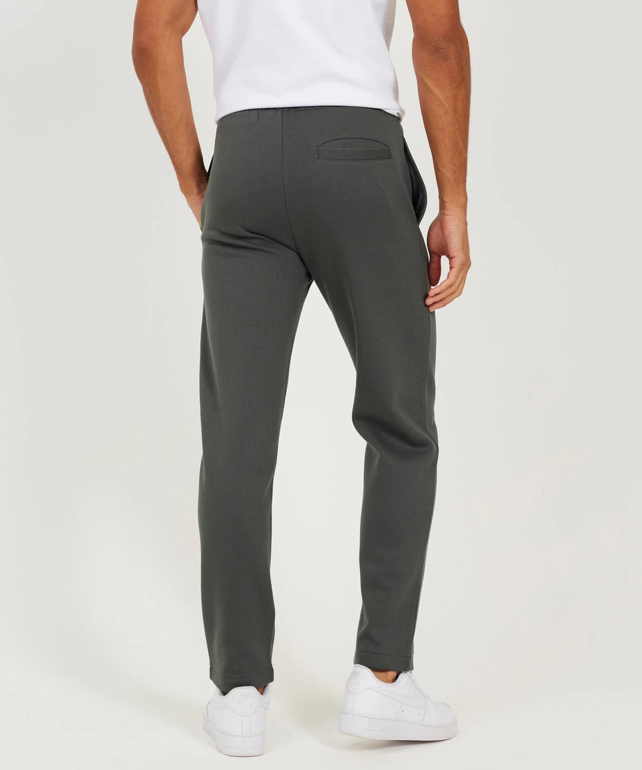 STRAIGHT LEG OPEN CUFF JOGGER, FOREST GREEN