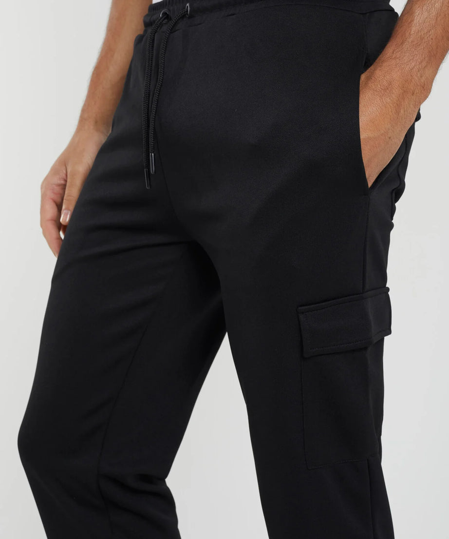 SLIM LEG OPEN HEM JOGGERS WITH PATCH POCKETS