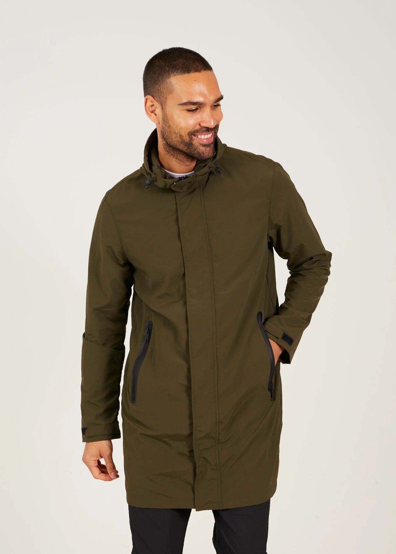 LIGHTWEIGHT HOODED ZIP THROUGH PARKA