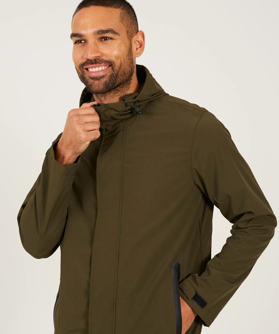 LIGHTWEIGHT HOODED ZIP THROUGH PARKA