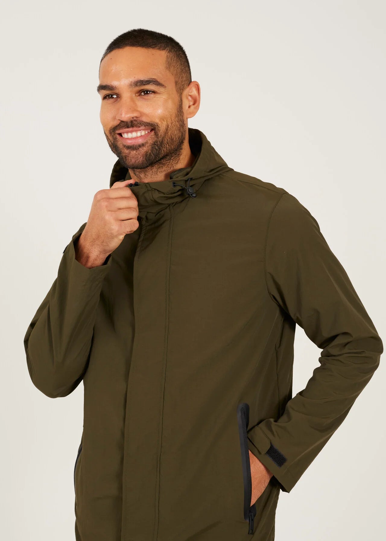 LIGHTWEIGHT HOODED ZIP THROUGH PARKA